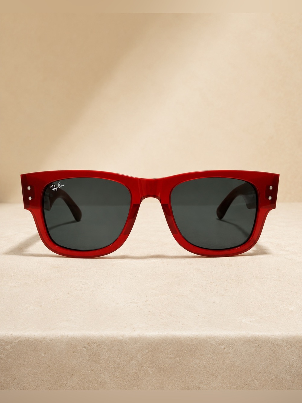 NEW Ray-Ban Mega Wayfarer Polished Transparent RED RB0840 51mm